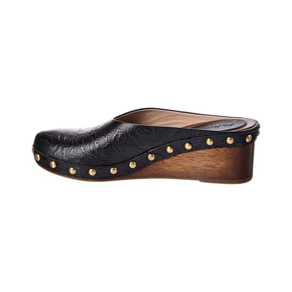 Farm Rio Embossed Leather Wedge Clog - Picture 2 of 5